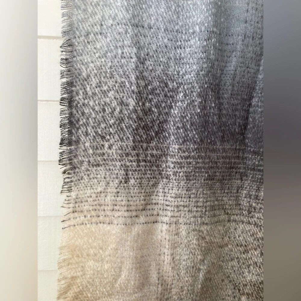Fraas | Cashmink Scarf Taupe Gray Ombre 16x68” NWT Ultra Soft